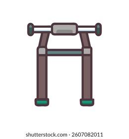 Dynamic Farmers Walk Handles Icon for Workouts. Design of Fitness and Gym Icons.