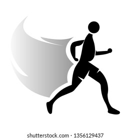 Dynamic, fast, man, running icon. Vector