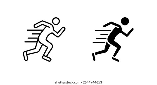 Dynamic fast run speed icon set for athletes, sport, and physical activity. Perfect for fitness, competition, and healthy lifestyle themes.