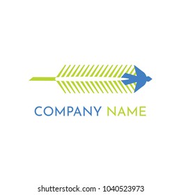 Dynamic feather and bird logo