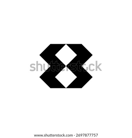 Dynamic figure-eight EB or BE icon. Represents endless growth and connection. Perfect for social tech, logistics, or innovation labs.