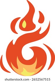 Dynamic Fire Flame Icon, Hot Energy Symbol