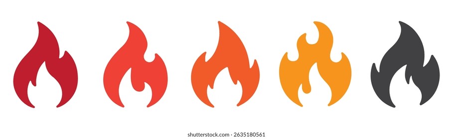Dynamic Fire Icon Design – Bold Flame Symbol for Alerts, Energy, Heat And Emergency UI