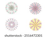 Dynamic Fireworks Illustration in Bright Colors: Suitable for Celebrations from New Year’s Eve to Diwali ,Chinese New Year, Eid al-Fitr, Ramadan, Christmas, Halloween, party, holiday