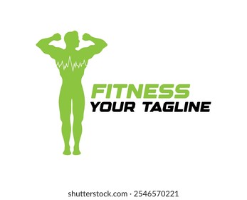 Dynamic fitness logo vector. Fitness and health logo perfect for health brands promoting strength and fitness, wellness, and vitality.