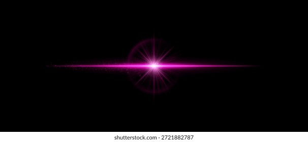 Flare dinâmico com feixe horizontal longo, reflexões luminosas e brilho detalhado. Perfeito para sobreposições cinematográficas, iluminação digital e visuais de design de movimento.