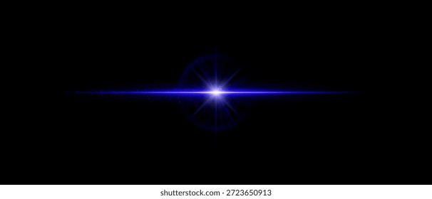 Flare dinâmico com feixe horizontal longo, reflexões luminosas e brilho detalhado. Perfeito para sobreposições cinematográficas, iluminação digital e visuais de design de movimento.