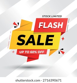 Etiqueta dinámica de la venta del flash con 60 ofertas de descuento