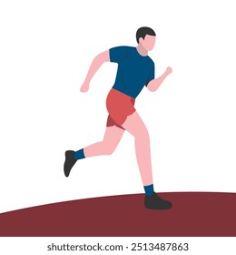 Diseño plano dinámico Ilustración de la actividad de correr