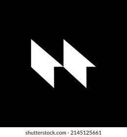dynamic flat letter n logo