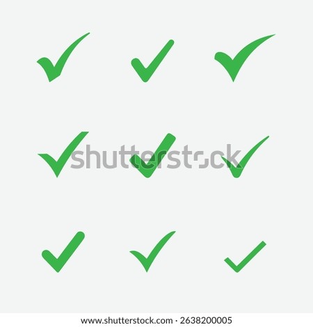 Dynamic flat style check mark symbol for apps and more
