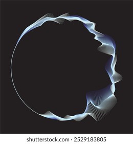 Fluxo dinâmico - Dinâmica abstrata de ondas azuis, linhas de giro abstratas representando a tecnologia, redes neurais e física.
