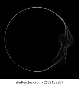 Flujo dinámico: dinámica Abstractas de ondas blancas, líneas de remolino abstractas que representan la tecnología, las redes neuronales y la física.