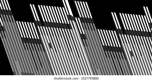 Dynamic flow black white lines.
Digital glitch abstract Vector   background