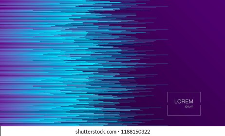 Dynamic Flow Bright Lines Abstract Background. Landing Page. Digital Glitch Effect