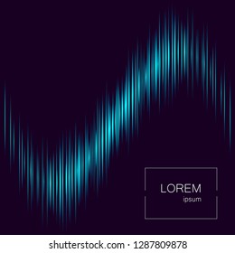 Dynamic Flow Bright Lines Abstract Background. Digital Glitch Effect. Vector sound wave oscillating. Abstract digital equalizer.