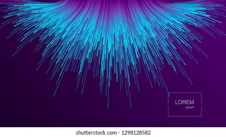 Dynamic Flow Bright Lines Abstract Background. Landing Page. Digital Glitch Effect