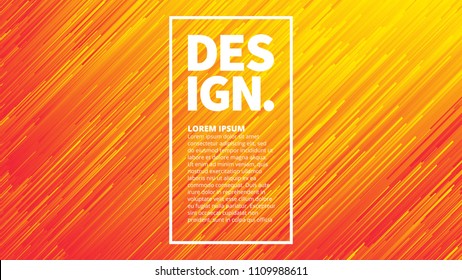 Dynamic Flow Bright Vivid Orange Red Gradient Lines Abstract Vector Background. Digital Glitch Conceptual Art Illustration