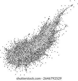 Flujo dinámico de partículas punteadas, forma de humo. Ideal para diseños abstractos y futuristas, los puntos fluidos crean una sensación de movimiento y energía, agregando creatividad y vitalidad a los proyectos visuales. 