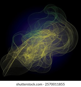 Dynamic Flowing Abstract Wireframe Design