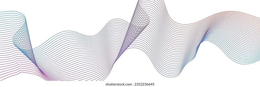 Dynamic flowing wave lines design element. Abstract wavy lines gradient vector illustration. Abstract colorful gradient blend wave lines and technology background.	
