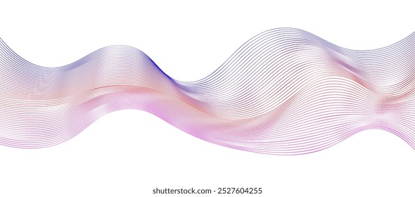 Dynamic flowing wave lines design element. Futuristi ccolorful sound wave pattern