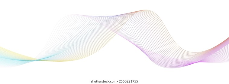 Dynamic flowing wave lines design element. Futuristi ccolorful sound wave pattern