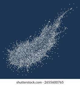 Dynamic flowing wavy dotted particles pattern. Ideal for abstract and futuristic designs, the flowing dots create a sense of movement and energy. Abstract spray white smoke or fog dust and dots.