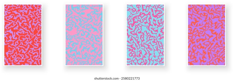 Dynamic fluid abstract patterns in vibrant contrasting hues. Perfect for modern design projects. Vector illustration.