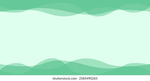 Dynamic fluid background monotone green color. Curve, nature. Vector