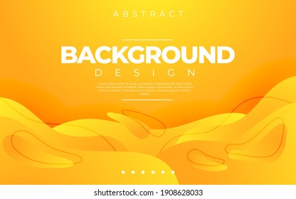 Dynamic fluid background. Orange color 3D style vector eps10