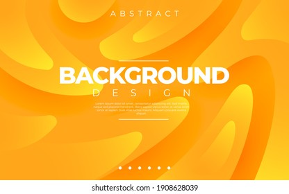 Dynamic fluid background. Orange color 3D style vector eps10