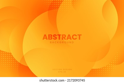 Dynamic fluid background. Orange color 3D style vector eps 10