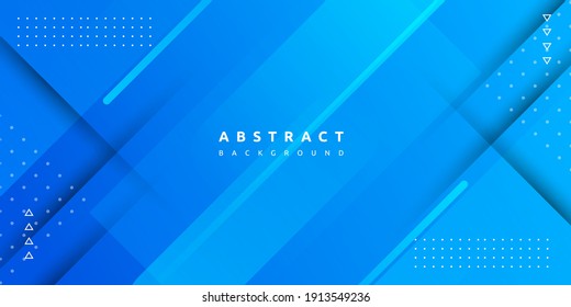 Dynamic fluid blue geometric with colorful gradient background. Abstract blue shape with stripe illustration