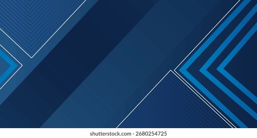 Líneas geométricas de color azul fluido dinámico con fondo de degradado hexagonal. 