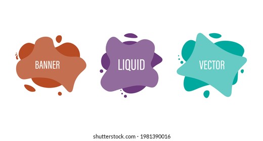 Diseño dinámico de fluidos para logotipo, volantes o presentación. Banner geométrico con formas líquidas fluidas. Ilustración vectorial aislada.