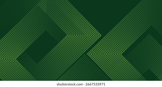 Dynamic fluid green geometric with rectangular box lines gradient background. vector illustration background banner pattern
