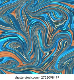 Mármol fluido y dinámico abstracto con ondas azules y doradas. Abstracto moderno, fondo, textura, mármol, arte fluido para la marca y la decoración.