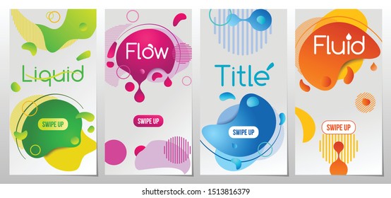 Dynamic fluid mobile banners, vector template, super sale special offer set