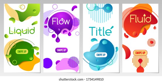 Dynamic fluid mobile banners, vector template, super sale special offer set