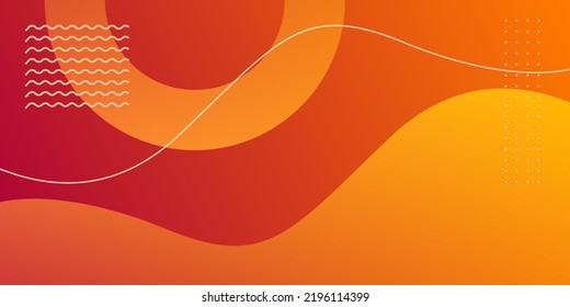 Dynamic fluid orange geometric with colorful gradient background