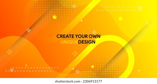 Dynamic fluid orange geometric with colorful gradient background