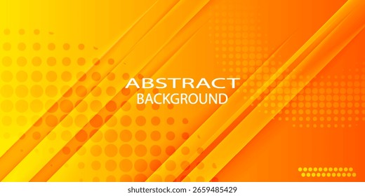 Geométrica naranja fluida dinámica con fondo de gradiente colorido. ilustración dinámica de Vector