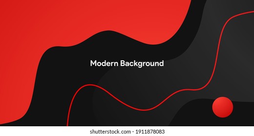 Dynamic fluid red curve with colorful gradient and duo tone background