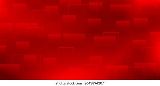 Dynamic fluid red geometric box with red gradient background