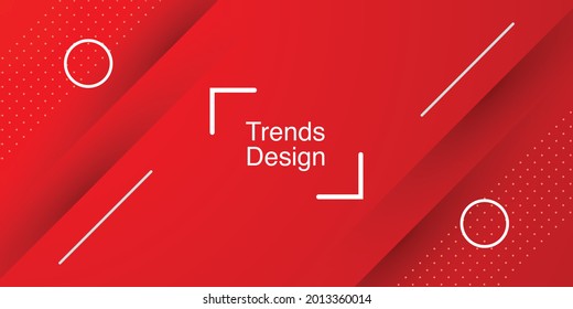 Dynamic fluid red geometric with colorful gradient background