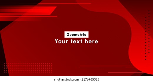 Dynamic fluid red geometric with colorful gradient background