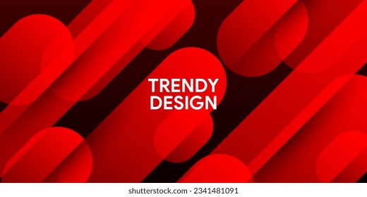 Dynamic fluid red geometric with colorful gradient background