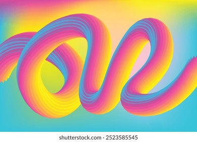 Dynamic Fluid Shape 3D Art. Abstract Gradient Motion Background