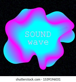 Dynamic fluid shape. Music waves. Digital sound. Vector illustration. Abstract colorful background. Neon poster design template.